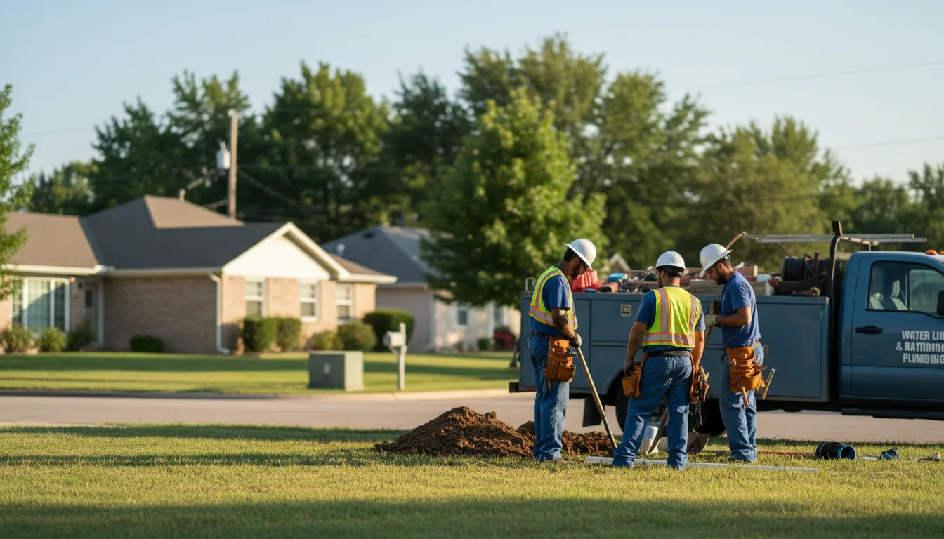 Residential water line and bathroom plumbing service in Bradford, OH